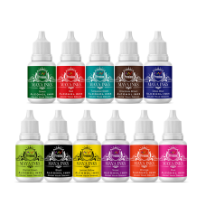 Maya Inks Alcohol Ink Set of 11 – 10ml Each | Red, Blue, Violet, Green, Parrot Green, Turquoise, Black, Orange, Pink, Brown | Vibrant Inks for Painting & Resin Art