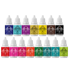 Maya Inks Alcohol Inks Set of 15 – 10ml Each (Red, Blue, Violet, Green, Parrot Green, Turquoise, Black, Orange, Pink, Brown)
