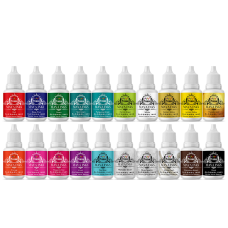 Maya Inks Alcohol Ink Set of 20 | 10ml Each | 5 Metallic Inks (Gold, Silver, Silver Sparkle, White Pearl, White) + 15 Vibrant Colors for Resin Art, Fluid Art & Painting