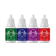 Maya Inks Alcohol Ink Set of 4 – Green, Blue, Purple & Red | 10 ml Each | Vibrant Alcohol Inks for Resin Art, Yupo Paper & DIY Crafts