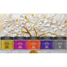 Maya Inks Sculpt Sculpture Paste Set of 5 Colors – 100 gm Each | Texture Paste for 3D Art, Mixed Media & DIY Projects (Purple, Orange, Grey, Yellow, Magenta)