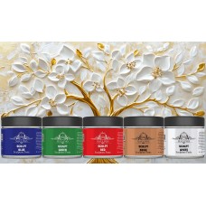 Maya Inks Sculpt Sculpture Paste Set of 5 Colors – 100 gm Each | Textured Modeling Paste for 3D Art, Mixed Media & DIY Projects (Red, Blue, Green, Beige, White)