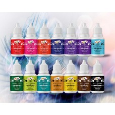 Maya Inks Alcohol Ink Set of 14 – Keto Version | Red, Blue, Violet, Green, Parrot Green, Turquoise, Black, Orange, Pink, Brown, Teal, Magenta, Golden Yellow | 10 ml Each for Resin Art & Fluid Painting