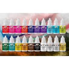 Maya Inks Alcohol Ink Set of 20 | Keto Version | 5 Metallic Inks (Gold, Silver, Silver Sparkle, White Pearl, White) | 10ml Each for Resin Art, Fluid Art & Painting